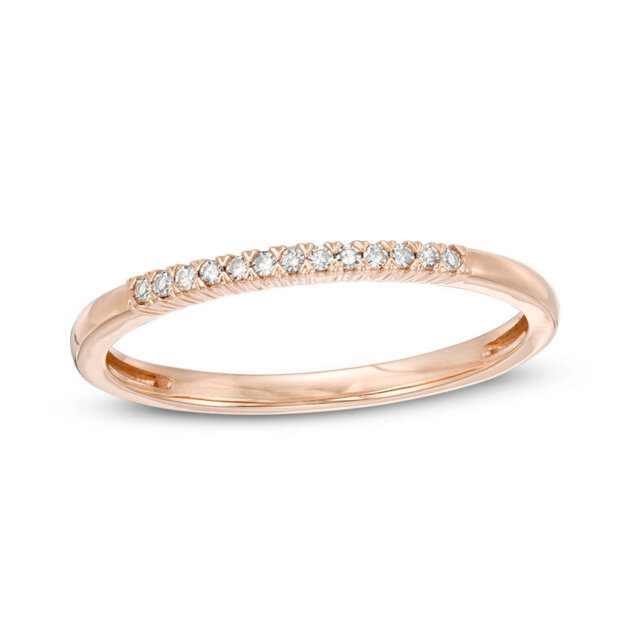 0.06 CT. T.W. Diamond Anniversary Band in 10K Rose Gold