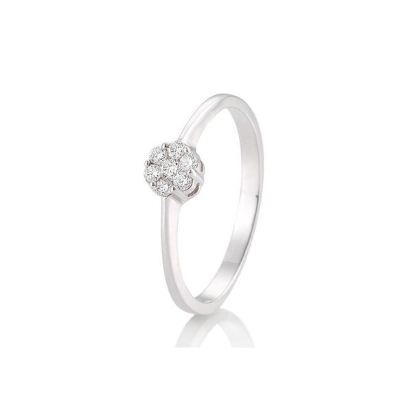18K Rose Gold Diamond 0.14 ct Engagement Ring Flower