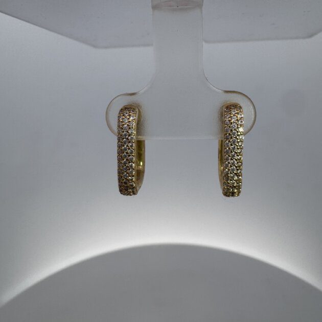 Sterling silver 925 Hoop CZ Earrings