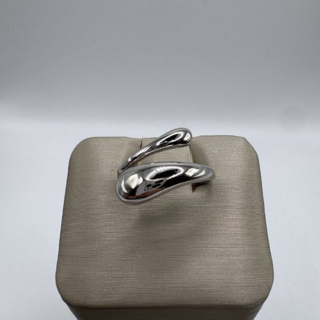 Sterling Silver White Tone Open Ring
