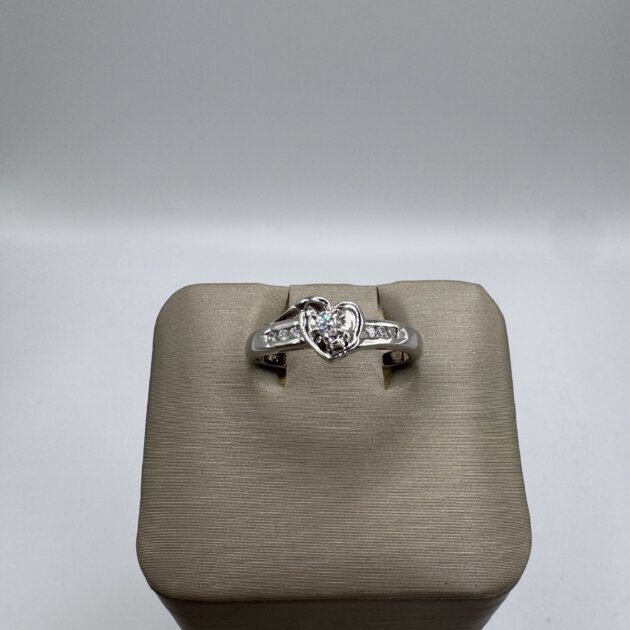 S. Silver CZ Heart Shape Ring