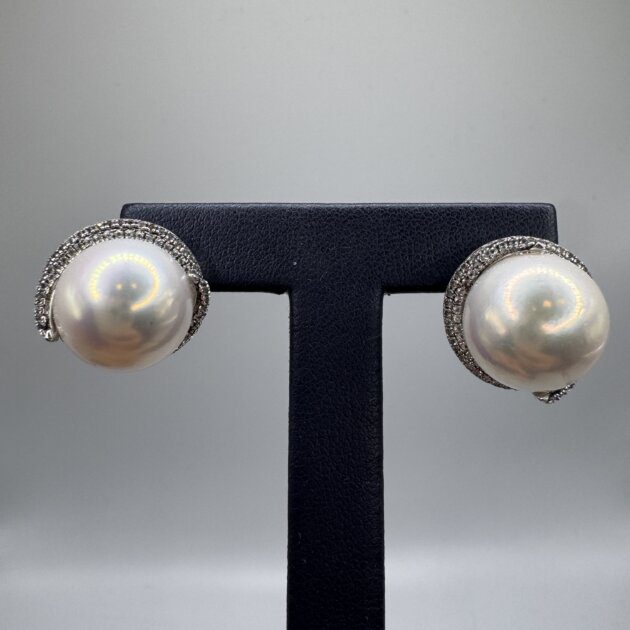 Imperial Pearl Sterling Silver Cultured Freshwater Pearl and White Topaz Earrings