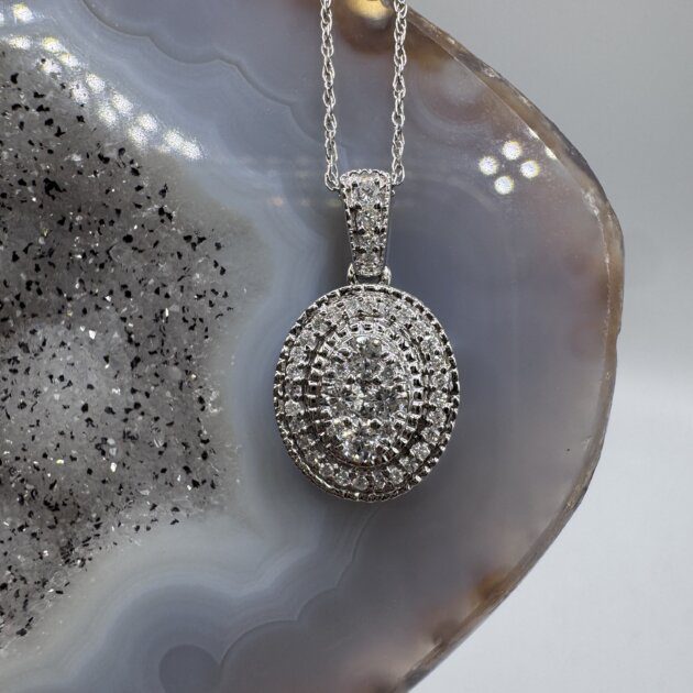 Diamond Necklace 0.42 ct tw 18K White Gold 18"