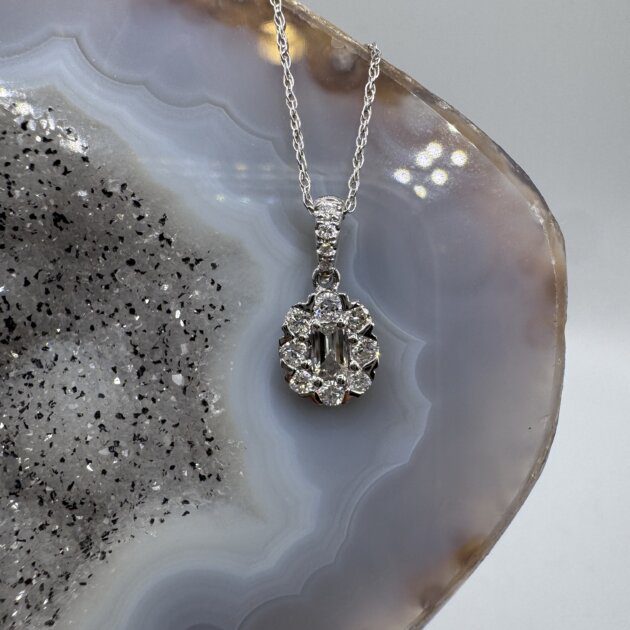 Diamond Necklace 0.38 ct tw 18K White Gold 18"