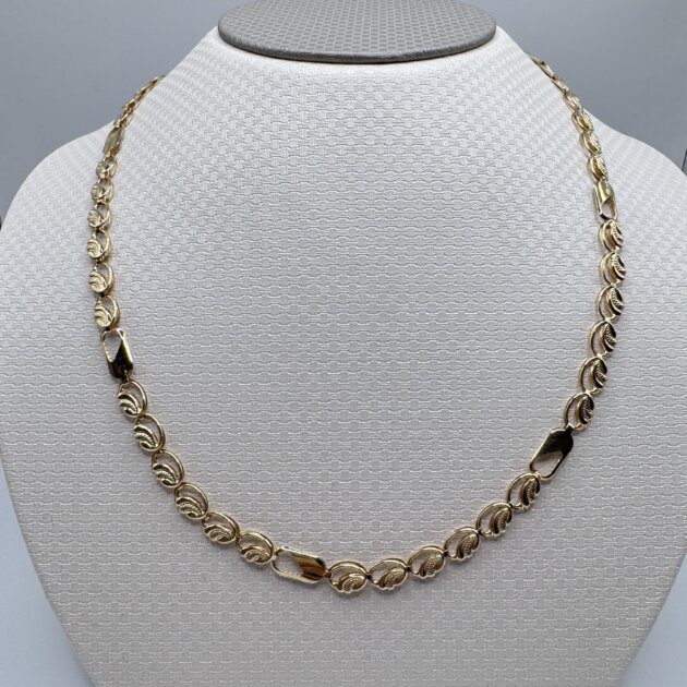 14k Yellow Gold Necklace Two-Sides 4.87gm 17"