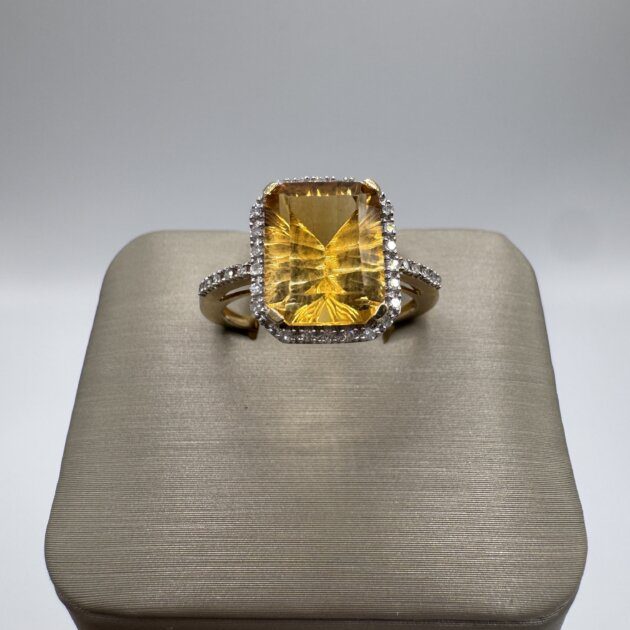 10K Yellow Gold Citrine 4.25ct Ring 7