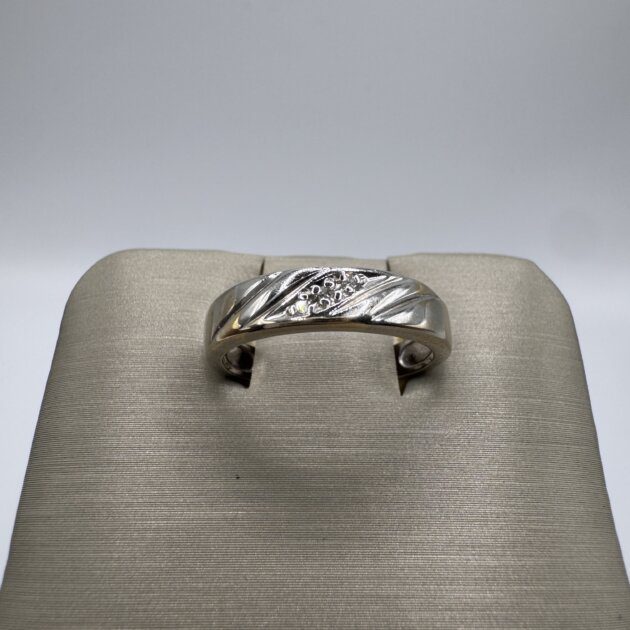 14k White Gold Wedding Diamond 0.06ctw Ring 5