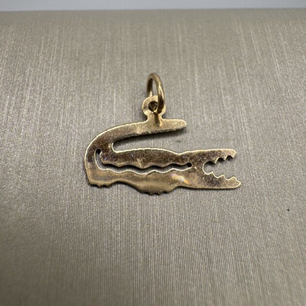 14K Yellow Gold Alligator Crocodile Pendant Charm 0.26g