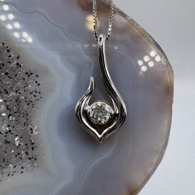 Diamond Pendant Necklace (0.15 ct. t.w.) in 14k White Gold 18"