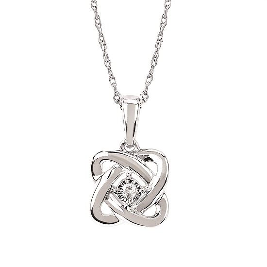 0.02 Ctw. Diamond Pendant In Sterling Silver