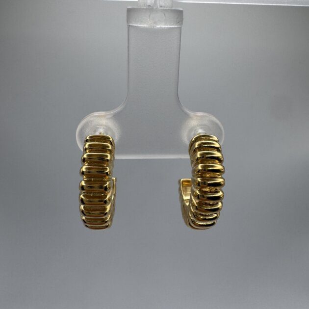 14k Yellow Gold Half Hoop Earrings