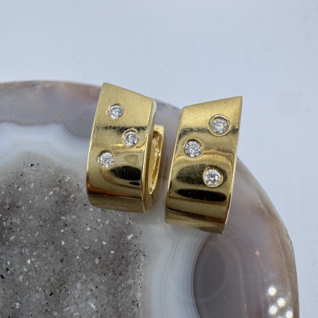 14k Yellow Gold 6 Dia J-Shape Hoop Earrings