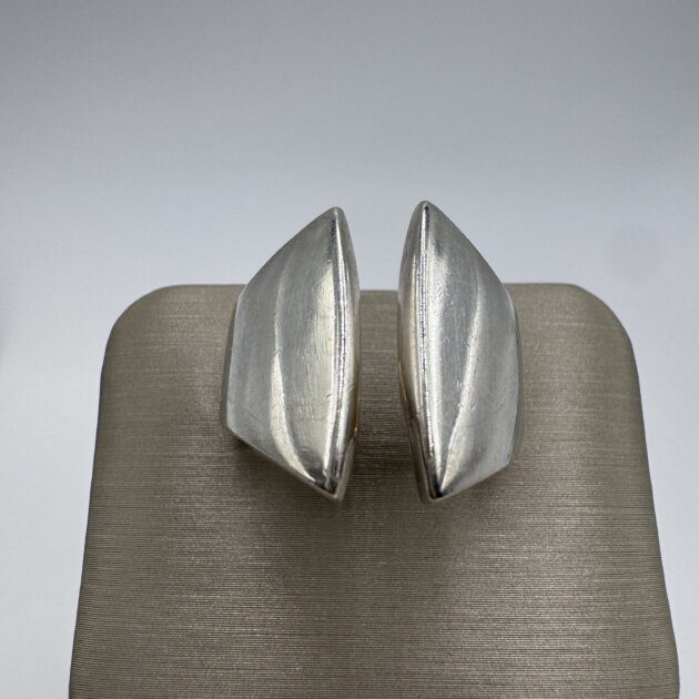 Modern Sterling Silver Ring, Bold Geometric Design, Size 8.5