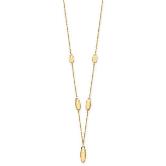Leslie’s 14K Yellow Gold Polished Station Necklace with 2" Extension