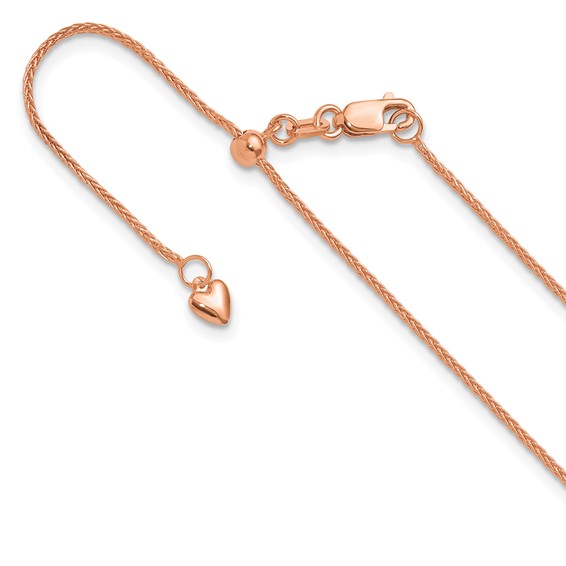 Leslie's 14K Rose Gold Adjustable 1mm Wheat Chain