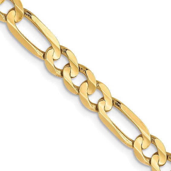 Leslie’s 10K Yellow Gold 4.5mm Concave Figaro Chain Necklace, 22", 12.55g