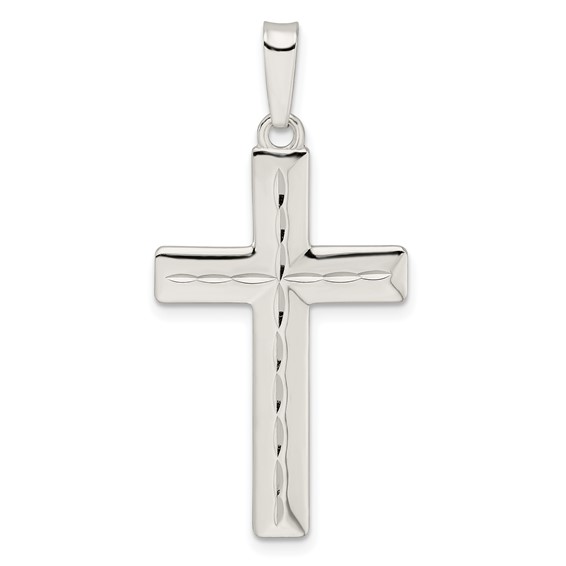 Sterling Silver Diamond-cut Latin Cross Pendant