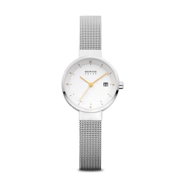 Bering Slim Solar Watch 14426-001 Polished Silver | Sapphire Crystal | Milanese Strap