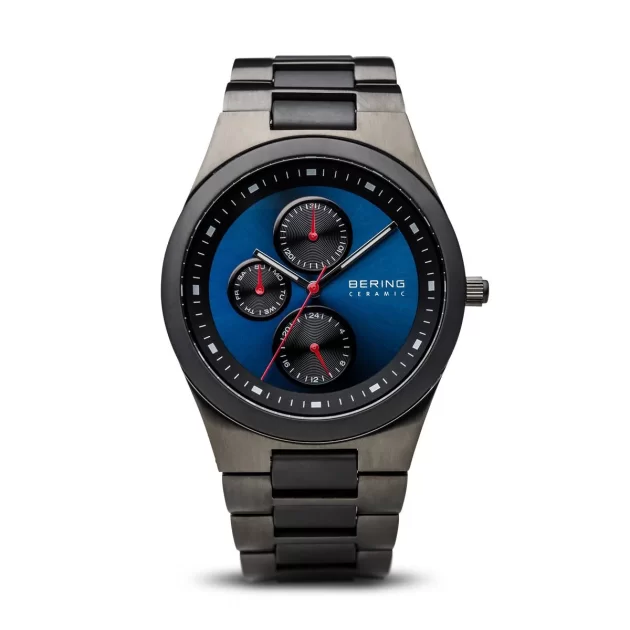 Bering Slim Ceramic Black Watch | Blue Dial | Sapphire Crystal | Ceramic Bracelet | 39mm