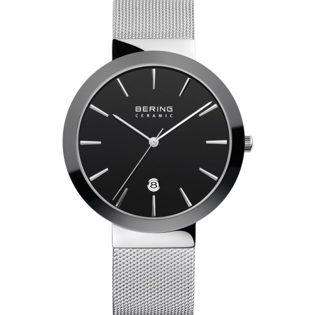 Bering Slim Ceramic Watch 11440-389 | Grey Sunray Dial | Sapphire Crystal | Unisex