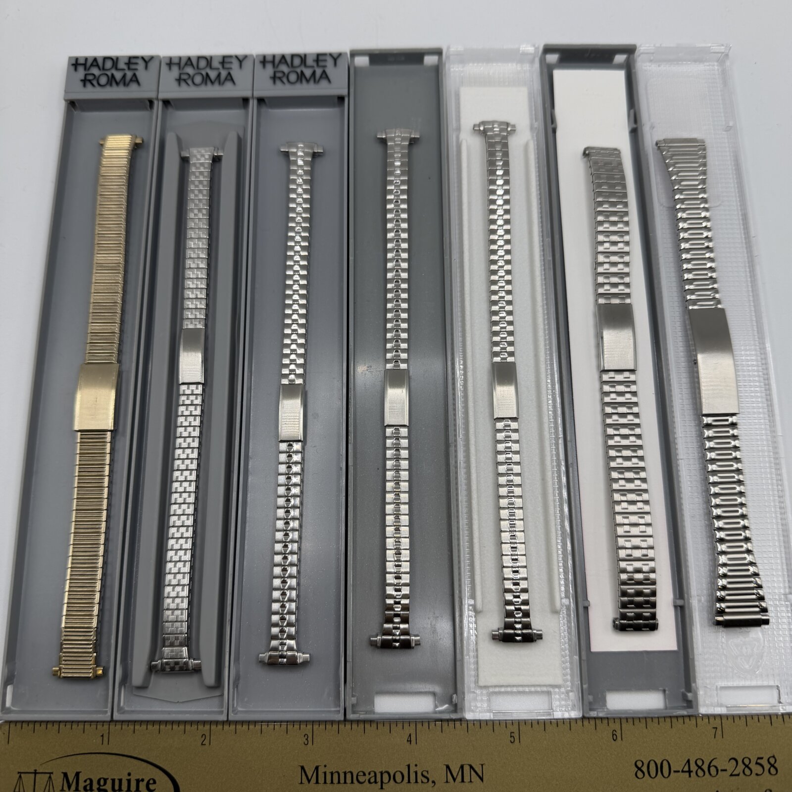 Lot of 7 NOS Vintage Hadley Roma & Speidel Expansion Stretch Watch Bands 10-14mm