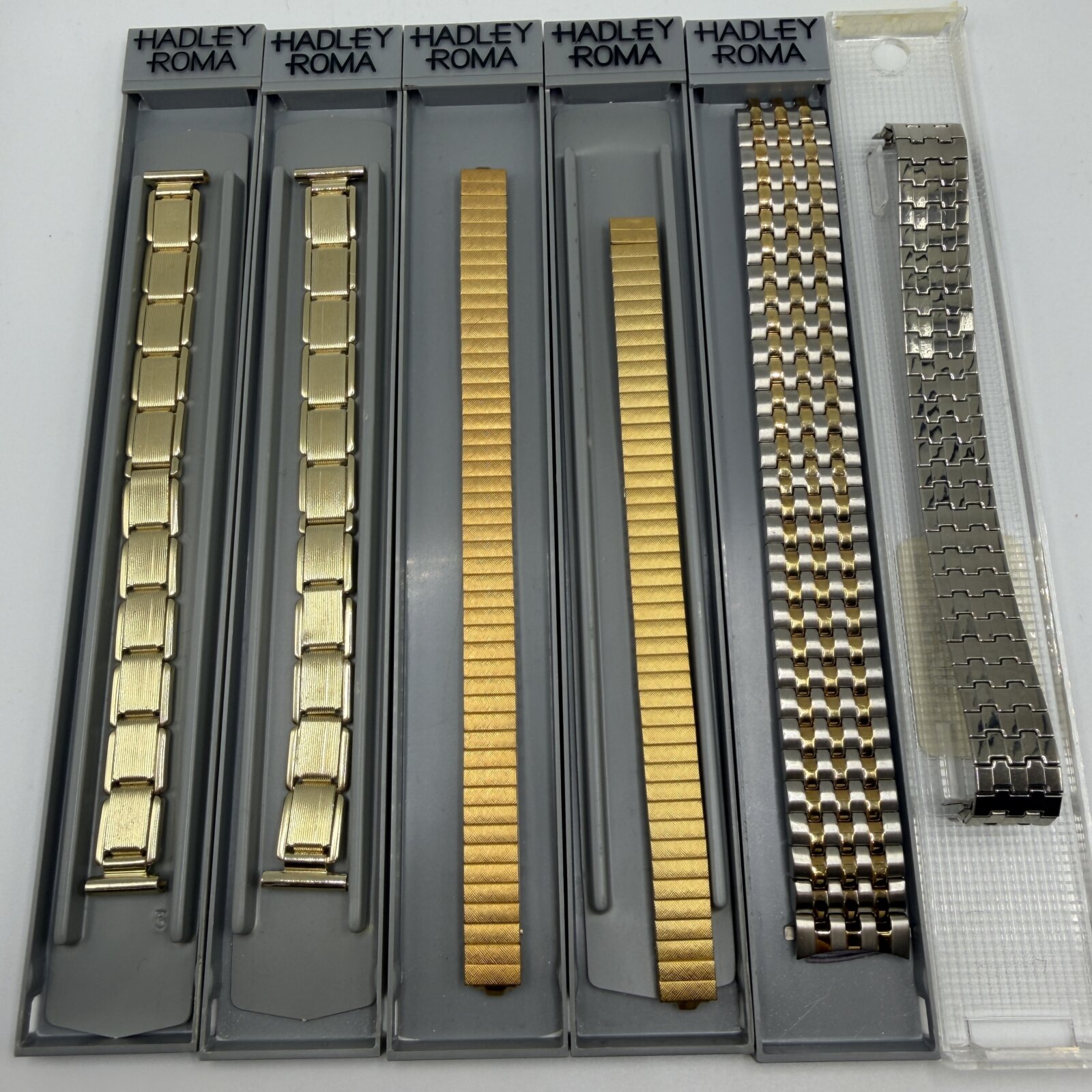 Lot of 6 Vintage NOS Hadley Roma Watch Bands Metal Bracelets Mixed Styles