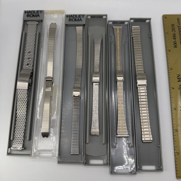 Vintage Watch Band Lot of 6 Hadley-Roma Silver Gold Tone Expansion Bracelets