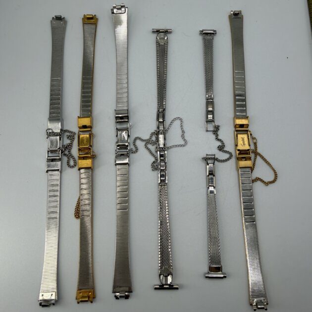 Vintage Watch Band Lot of 6 Speidel & Mixed Gold Silver Tone Mesh Expansion